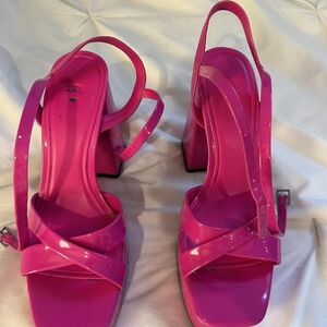 Zara Women's Hot Pink Strappy Heels